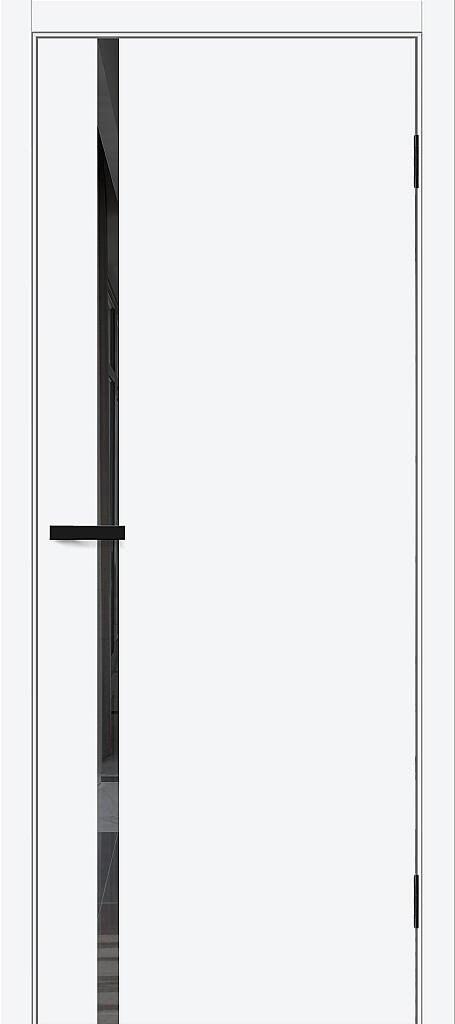 Межкомнатная дверь BRAVO Браво-0.40 П White Silk ПЭТ стекло Mirox Grey