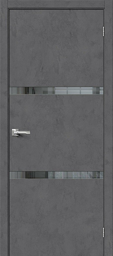 Межкомнатная дверь BRAVO Браво-2.55 Slate Art Экошпон стекло Mirox Grey