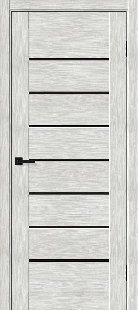 Межкомнатная дверь BRAVO Браво-22 Bianco Melinga  стекло Black Shine