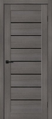 Межкомнатная дверь BRAVO Браво-22 Grey Melinga/Black Shine Экошпон стекло Black Shine