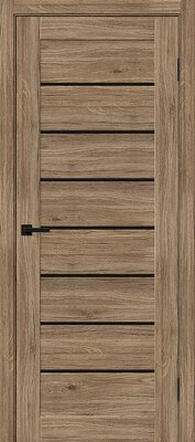 Межкомнатная дверь BRAVO Браво-22 Original Oak/Black Shine Экошпон