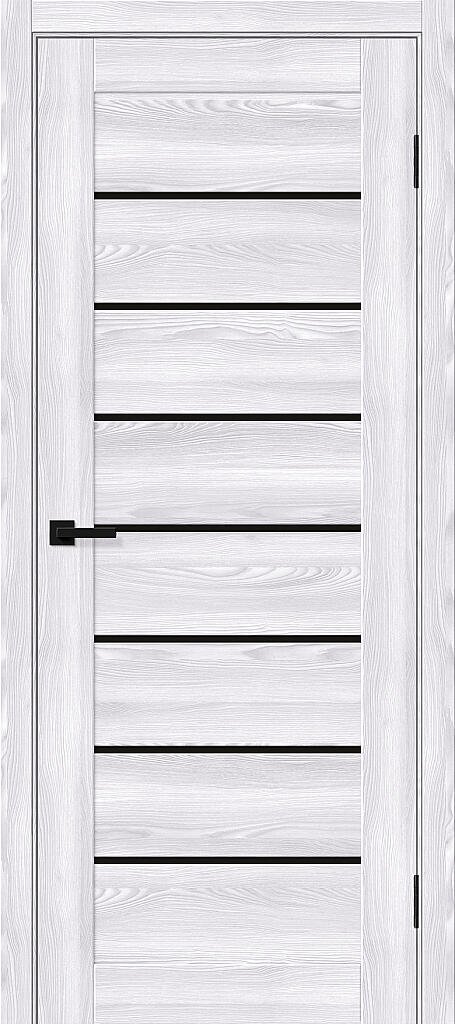 Межкомнатная дверь BRAVO Браво-22 Riviera Ice/Black Shine Экошпон стекло Black Shine