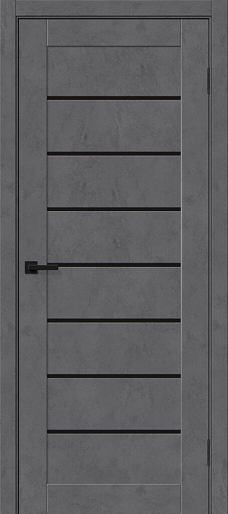 Межкомнатная дверь BRAVO Браво-22 Slate Art/Black Shine Экошпон стекло Black Shine