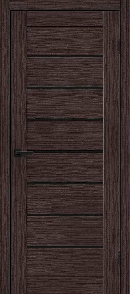 Межкомнатная дверь BRAVO Браво-22 Wenge Melinga/Black Shine Экошпон