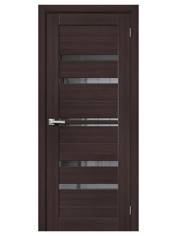 Межкомнатная дверь BRAVO Браво-30 Wenge Melinga/Mirox Grey Экошпон стекло Mirox Grey