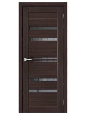 Межкомнатная дверь BRAVO Браво-30 Wenge Melinga/Mirox Grey Экошпон стекло Mirox Grey