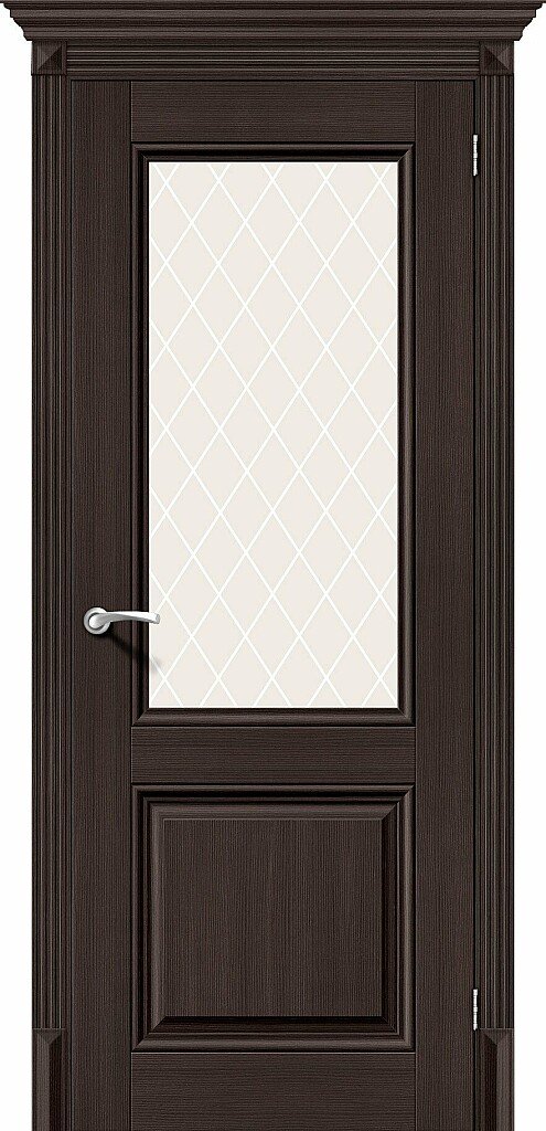 Межкомнатная дверь BRAVO Классико-33 Wenge Veralinga Экошпон стекло White Сrystal