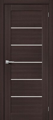 Межкомнатная дверь BRAVO Порта-22 Wenge Veralinga Экошпон стекло Magic Fog