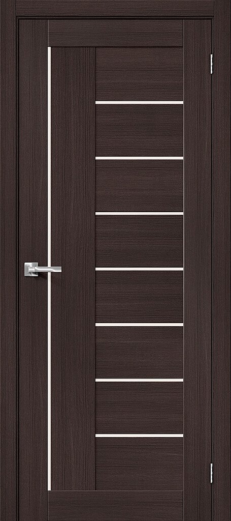 Межкомнатная дверь BRAVO Порта-29 Wenge Veralinga Экошпон стекло Magic Fog