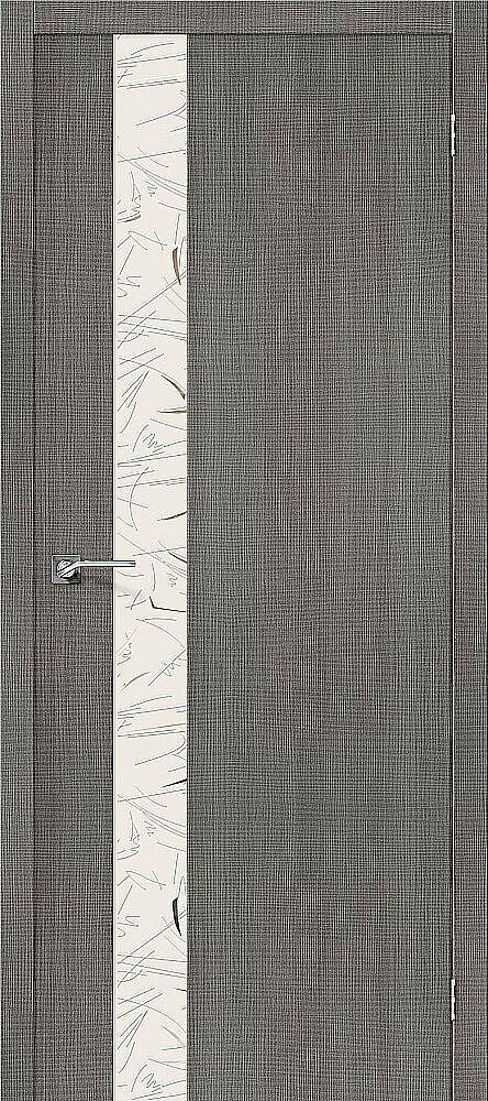 Межкомнатная дверь BRAVO Порта-51 SA Grey Crosscut Экошпон стекло Silver Art