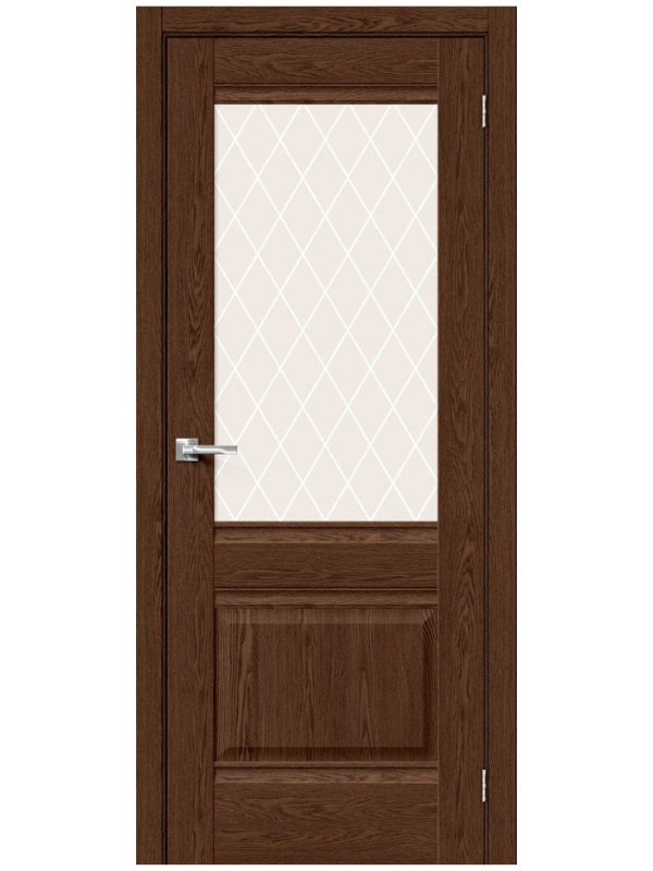 Межкомнатная дверь BRAVO Прима-3 Brown&nbsp;Dreamline Экошпон стекло White Сrystal