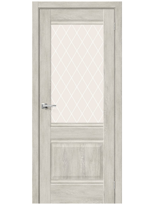 Межкомнатная дверь BRAVO Прима-3 Chalet Provence Экошпон стекло White Сrystal