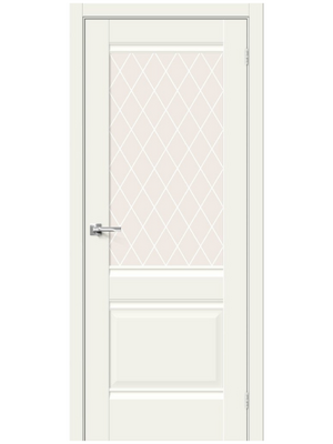 Межкомнатная дверь BRAVO Прима-3 White Mix стекло White Сrystal