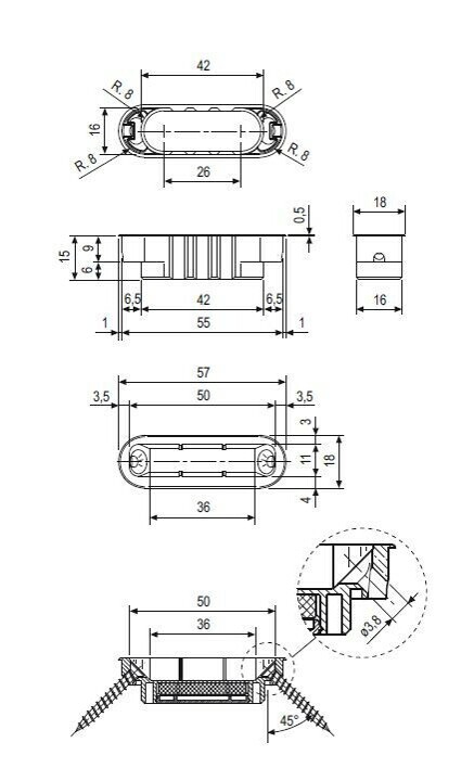 Планка ответная Minimal для MEDIANA POLARIS (белый) B024020591