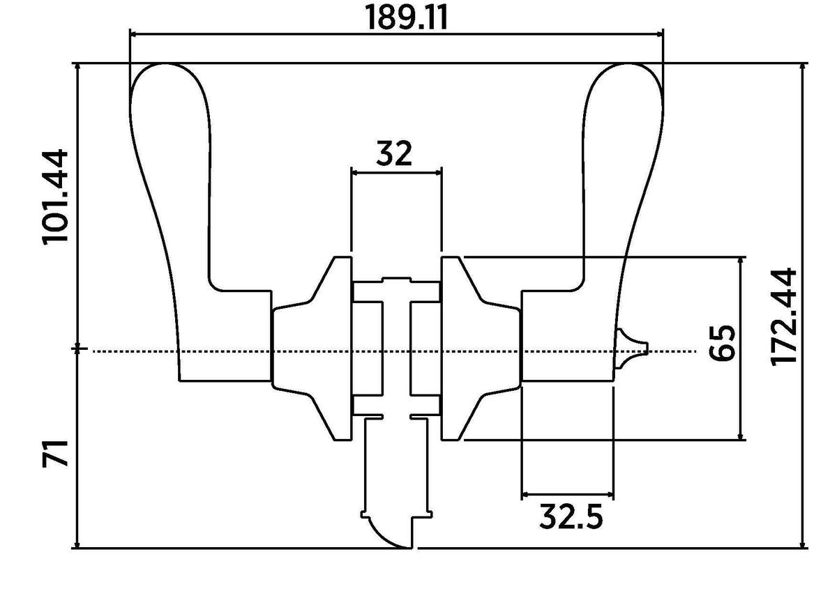Ручка BUSSARE 37-01 ANT.BRONZE нажимная, ключ/завёртка (бронза)