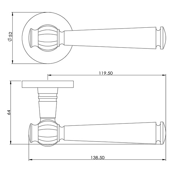 Ручка BUSSARE VASO A-41-50 M.CHROME (матовый хром)