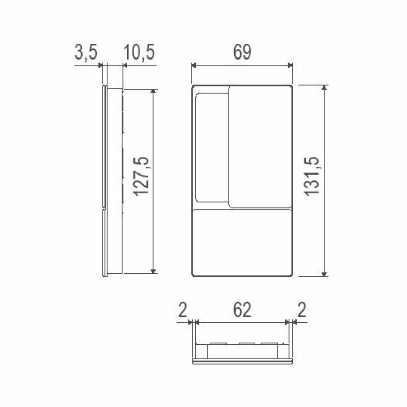 Ручка дверная AGB Wave Blind Slide, матовый хром (для раздвижных дверей без запирания) В300000132