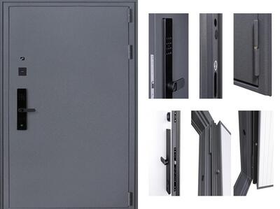 Входная дверь АСД "Беркут" (биометрический замок Smart lock R06) Букле графит/Дуб галиф натуральный