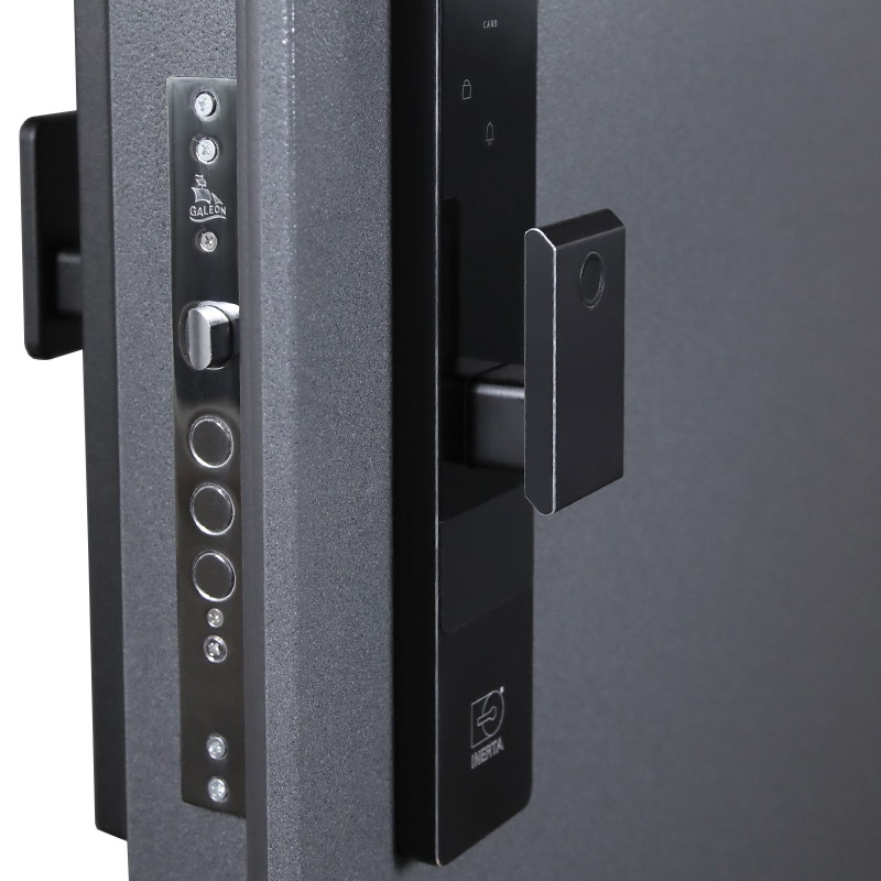 Входная дверь АСД "Беркут" (биометрический замок Smart lock Y12) Букле графит/Матовый белый