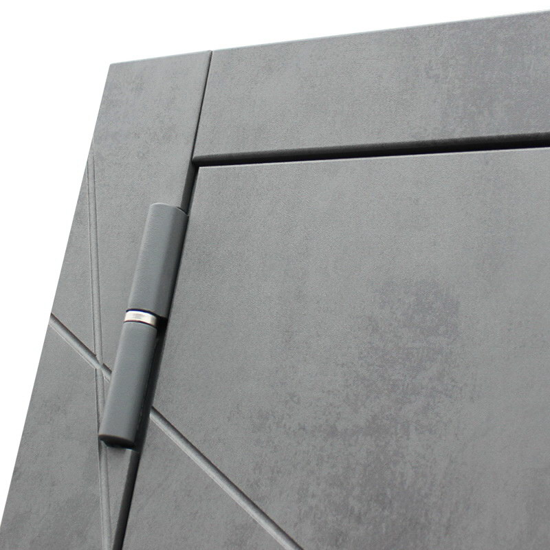 Входная дверь АСД "Дуэт Б" с зеркалом Муар серый/Бетон светлый