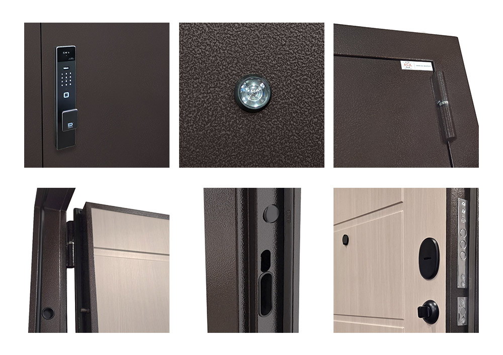 Входная дверь АСД "Комфорт" (биометрический замок Smart lock К06) Медный антик/Эко дуб