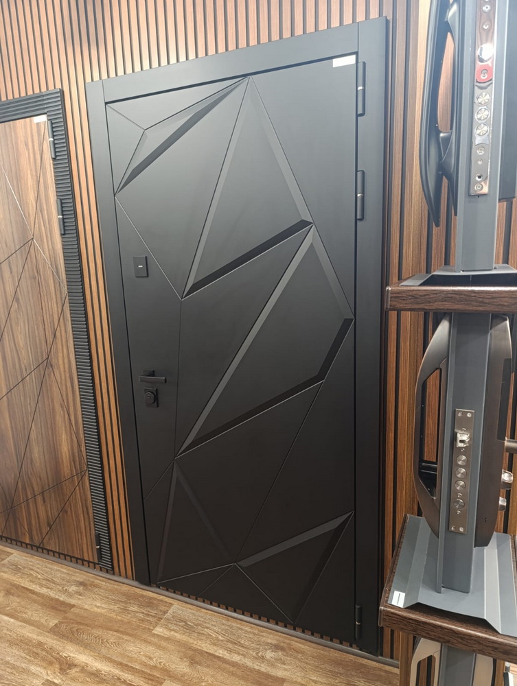 Входная дверь АСД "Комфорт" с зеркалом (биометрический замок Smart lock Y12) Медный антик/Ясень белый снег