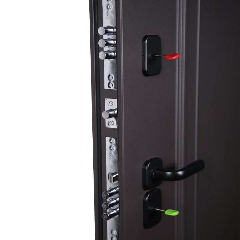 Входная дверь АСД "Ленгенфельд" (терморазрыв 3к) Муар коричневый/Белый матовый)