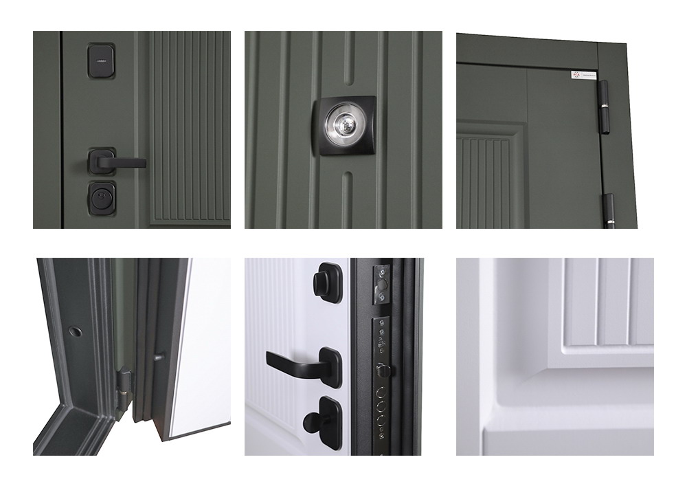 Входная дверь АСД "Scandi" (биометрический замок Smart lock DZ 888) Муар черный/Белый матовый