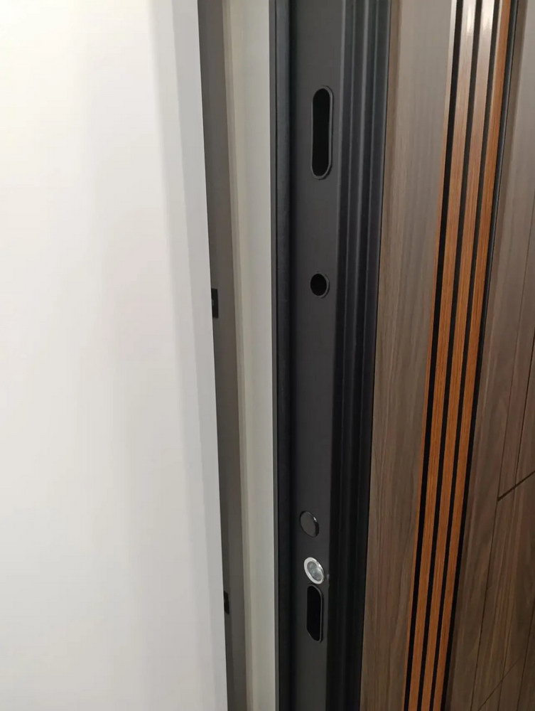 Входная дверь АСД &laquo;Сидней&raquo; с зеркалом (биометрическая дверная ручка Smart lock T888) Муар серый/Белый матовый