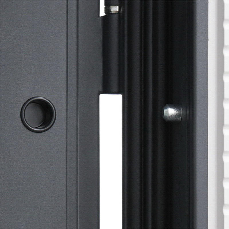 Входная дверь АСД "Trento" с окном (терморазрыв 3к) (биометрический замок Smart lock DZ 888) Муар серый/Капучино zb&nbsp;853‑2