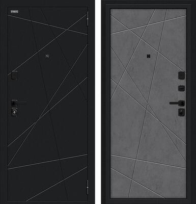 Входная дверь BRAVO Граффити-5/SBlack Букле черное/Slate Art
