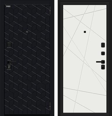 Входная дверь BRAVO Кьюб (RBE) Total Black/Super White