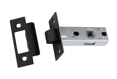 Защёлка межкомнатная BUSSARE L6-45 PLAST BLACK (черный матовый, пластиковый язычок)