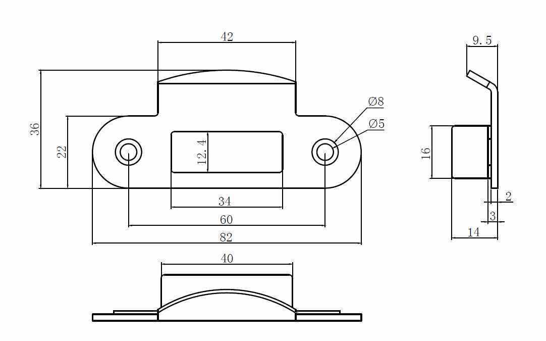Защёлка сантехническая с пластиковым язычком LP 5112OL 99, матовый хром