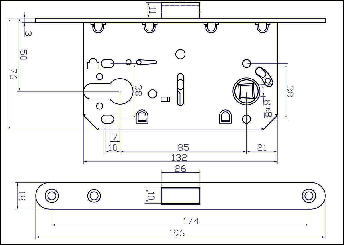Защёлка врезная магнитная под ключевой цилиндр ADDEN BAU KEY-5085 MAG WHITE (цвет БЕЛЫЙ)